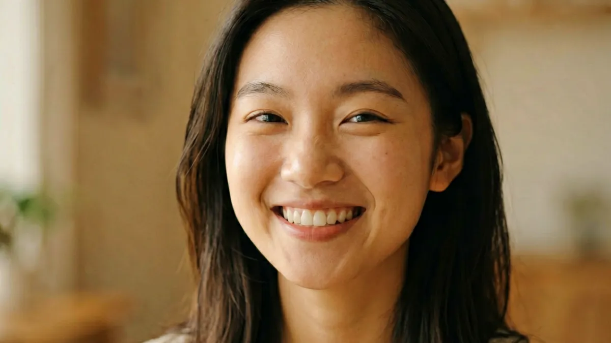 台北娜娜某部热门作品的经典画面截图，表情生动、光线柔和的近景特写